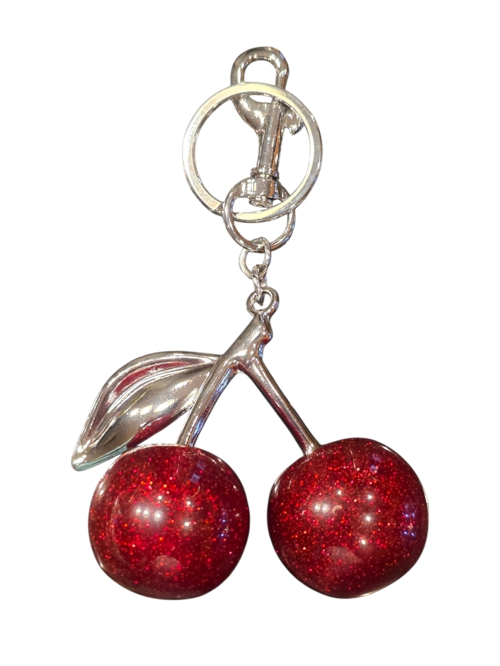 Fashion Jewelry Red Glitter Cherry Keychain Card Holder